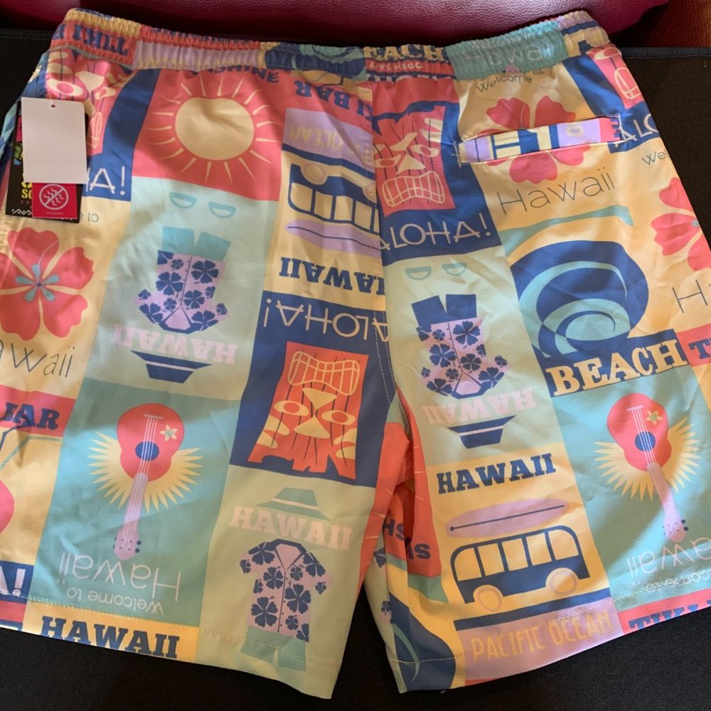 NWT Men's Surf Society Tropical Pastel Print Swim Trunks Size XL